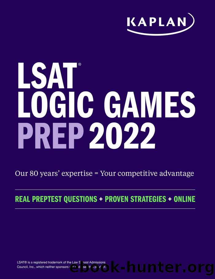 LSAT Logic Games Prep 2022 by Kaplan Test Prep