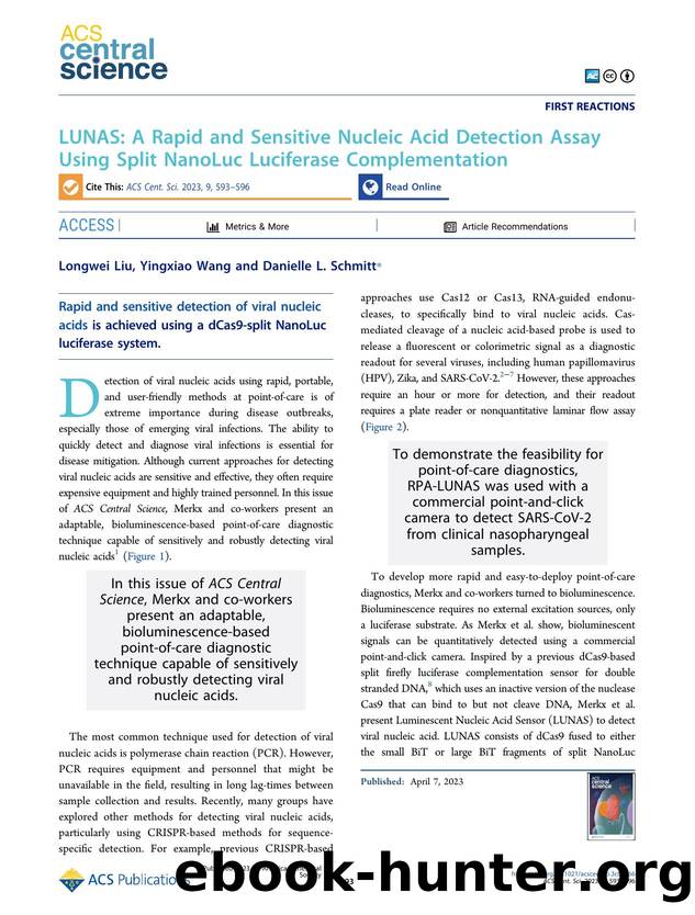 LUNAS: A Rapid and Sensitive Nucleic Acid Detection Assay Using Split NanoLuc Luciferase Complementation by unknow