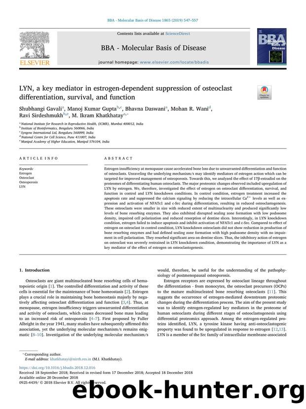 LYN, a key mediator in estrogen-dependent suppression of osteoclast differentiation, survival, and function by unknow
