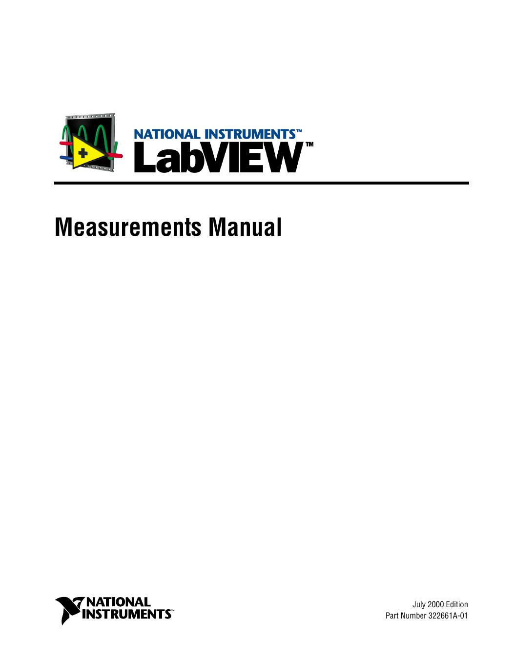 LabVIEW Measurements Manual by Technical Communications