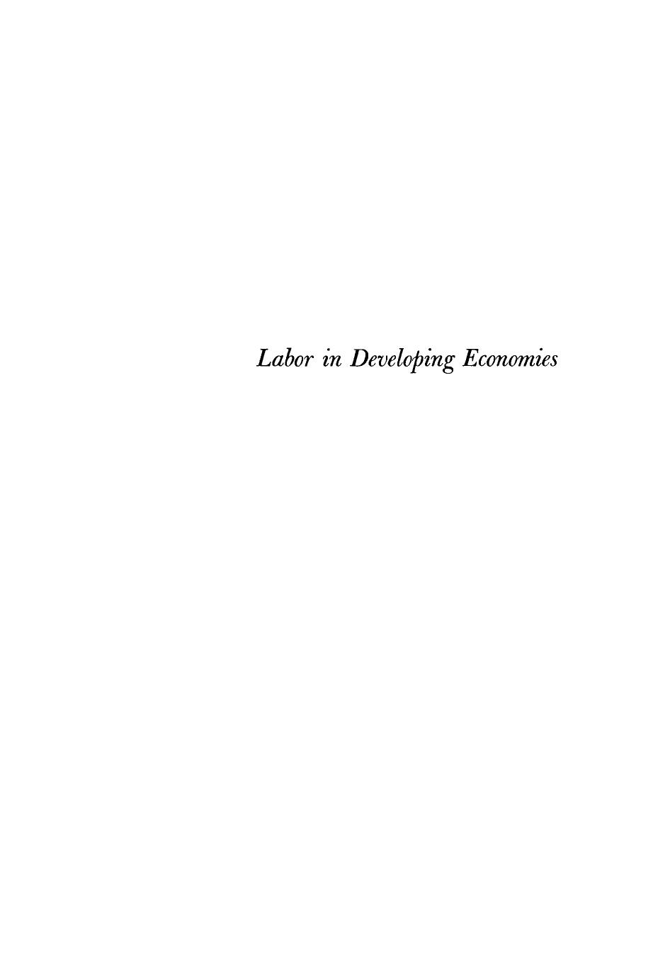 Labor in Developing Economies by Walter Galenson