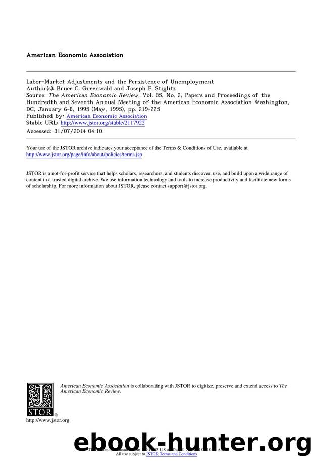 Labor-Market Adjustments and the Persistence of Unemployment by Labor-Market Adjustments & the Persistence of Unemployment