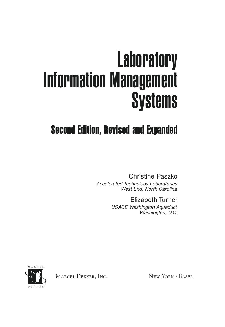 Laboratory Information Management Systems Revised Expanded by Unknown