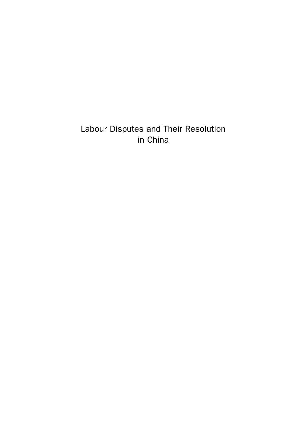 Labour Disputes and their Resolution in China by Jie Shen (Auth.)