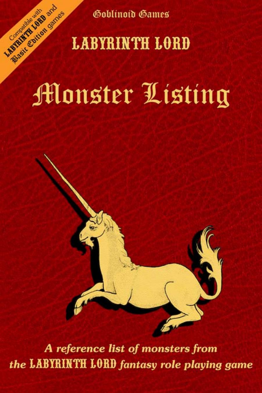 Labyrinth Lord by Monster Listing