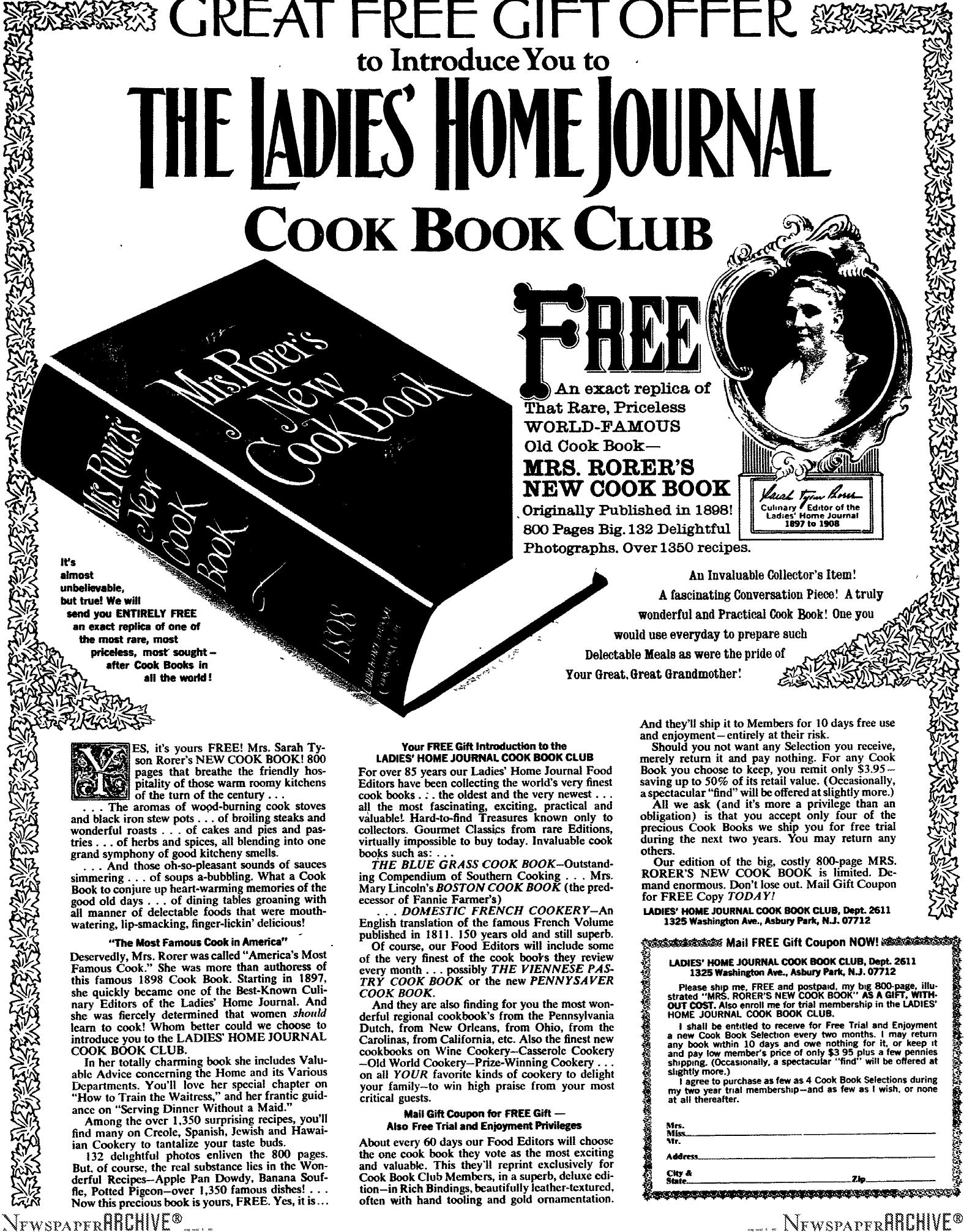 Ladies Home Journal Cook Book by Copyright 2005 Heritage Microfilm Inc. & Newspaperarchive.com