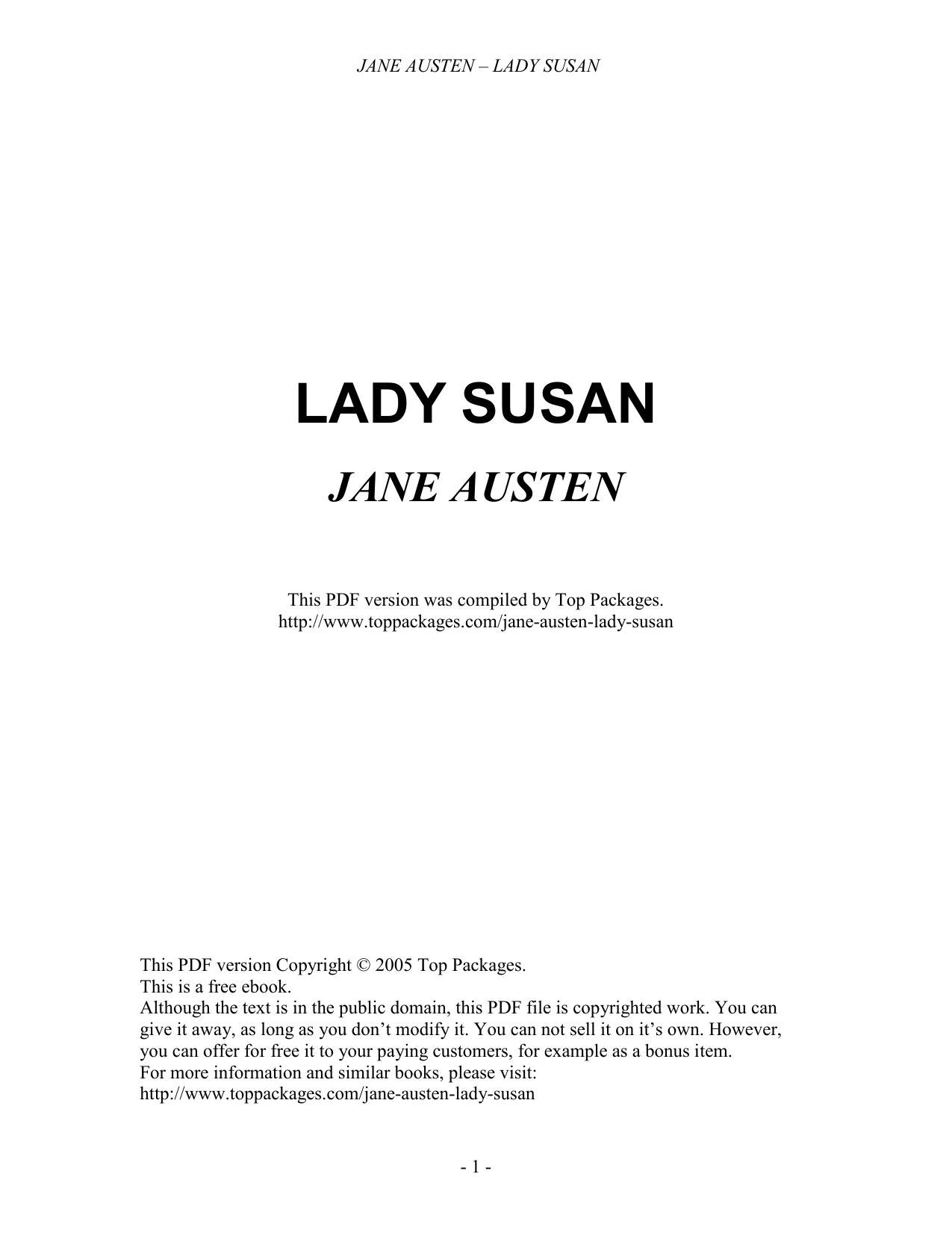 Lady Susan by Jane Austen