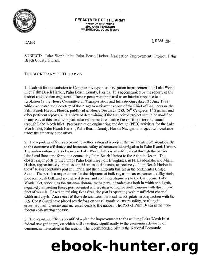 Lake Worth Inlet, Palm Beach Harbor, Navigation Improvements Project, Palm by Unknown
