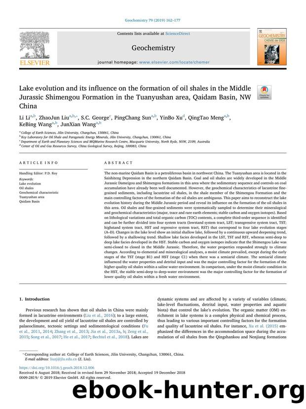 Lake evolution and its influence on the formation of oil shales in the Middle Jurassic Shimengou Formation in the Tuanyushan area, Qaidam Basin, NW China by Li Li