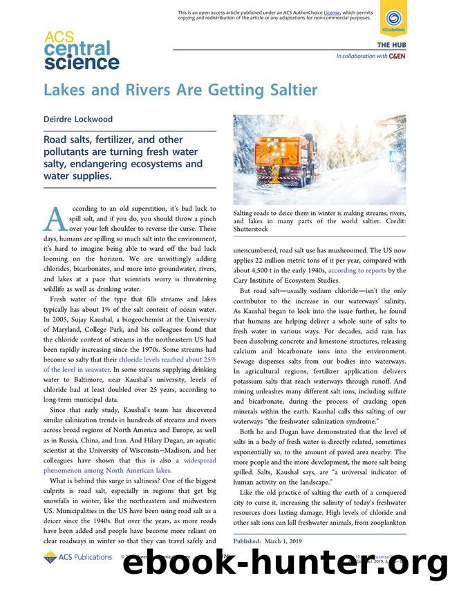 Lakes and Rivers Are Getting Saltier by Deirdre Lockwood
