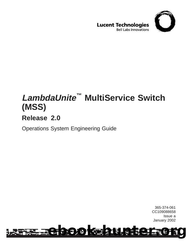 LambdaUnite MSS Release 2.0 Operations System Engineering Guide by Unknown