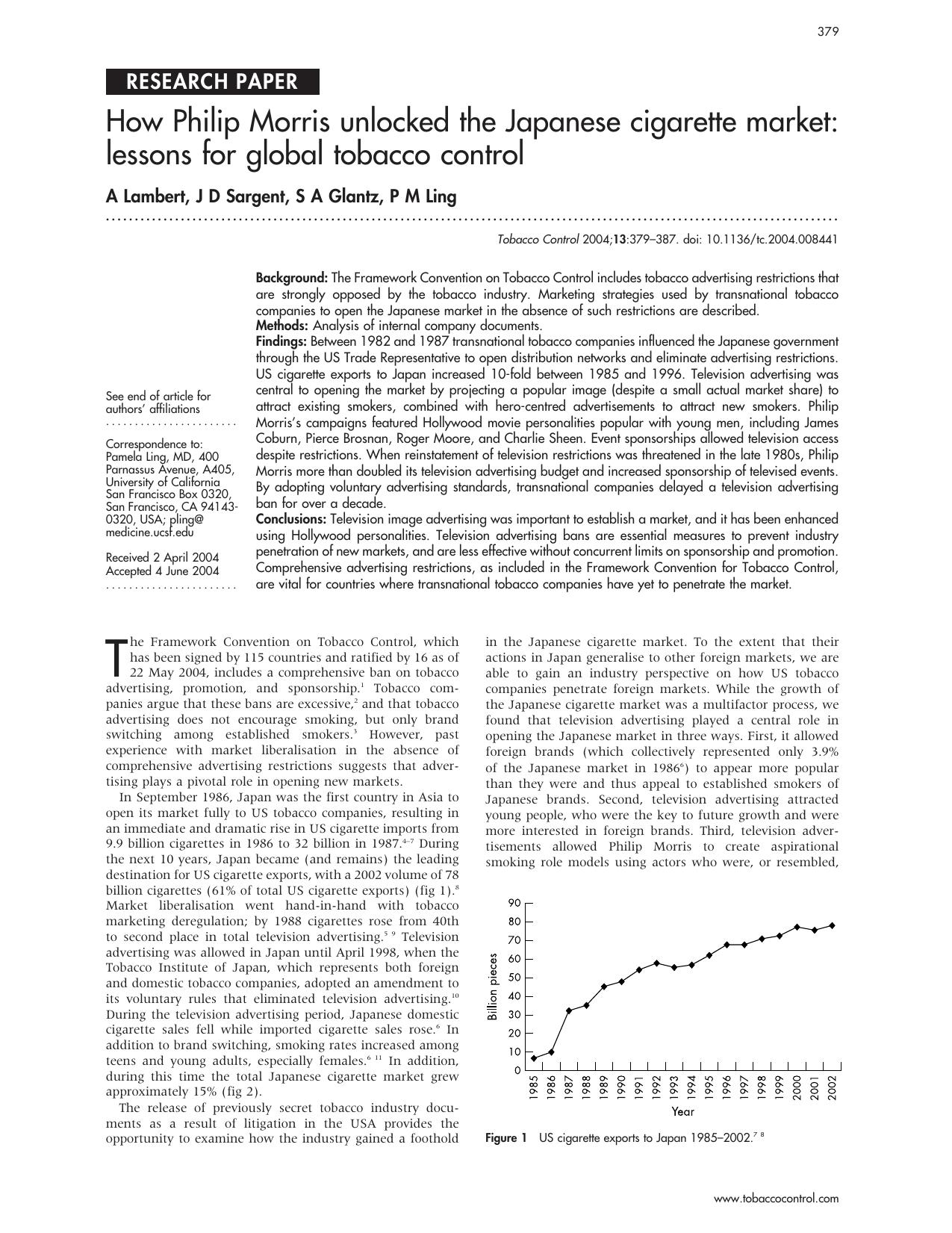 Lambert by How Philip Morris Unlocked the Japanese Cigarette Market (2004)