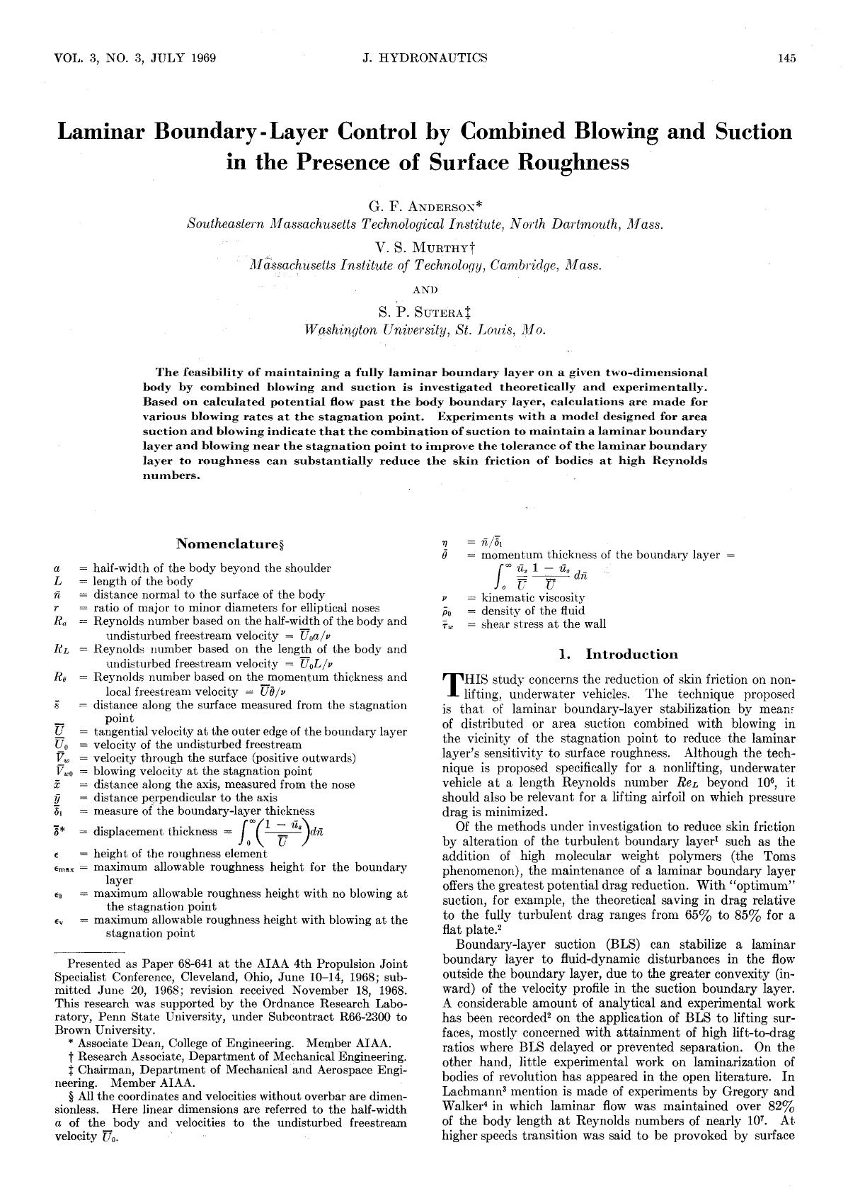 Laminar boundary-layer control by combined blowing and suction in the presence of surface roughness by Unknown