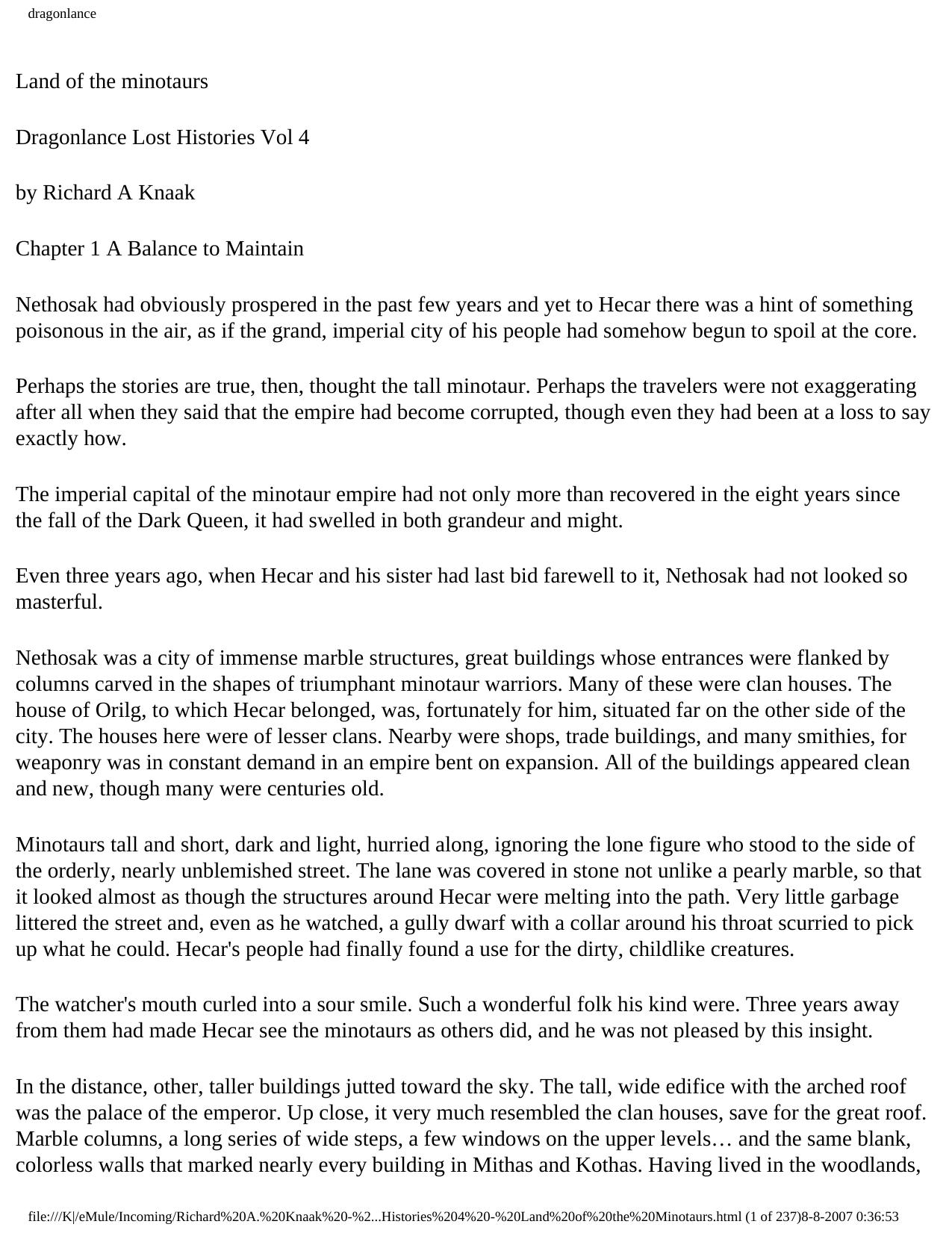 Land of the Minotaurs by Richard A. Knaak