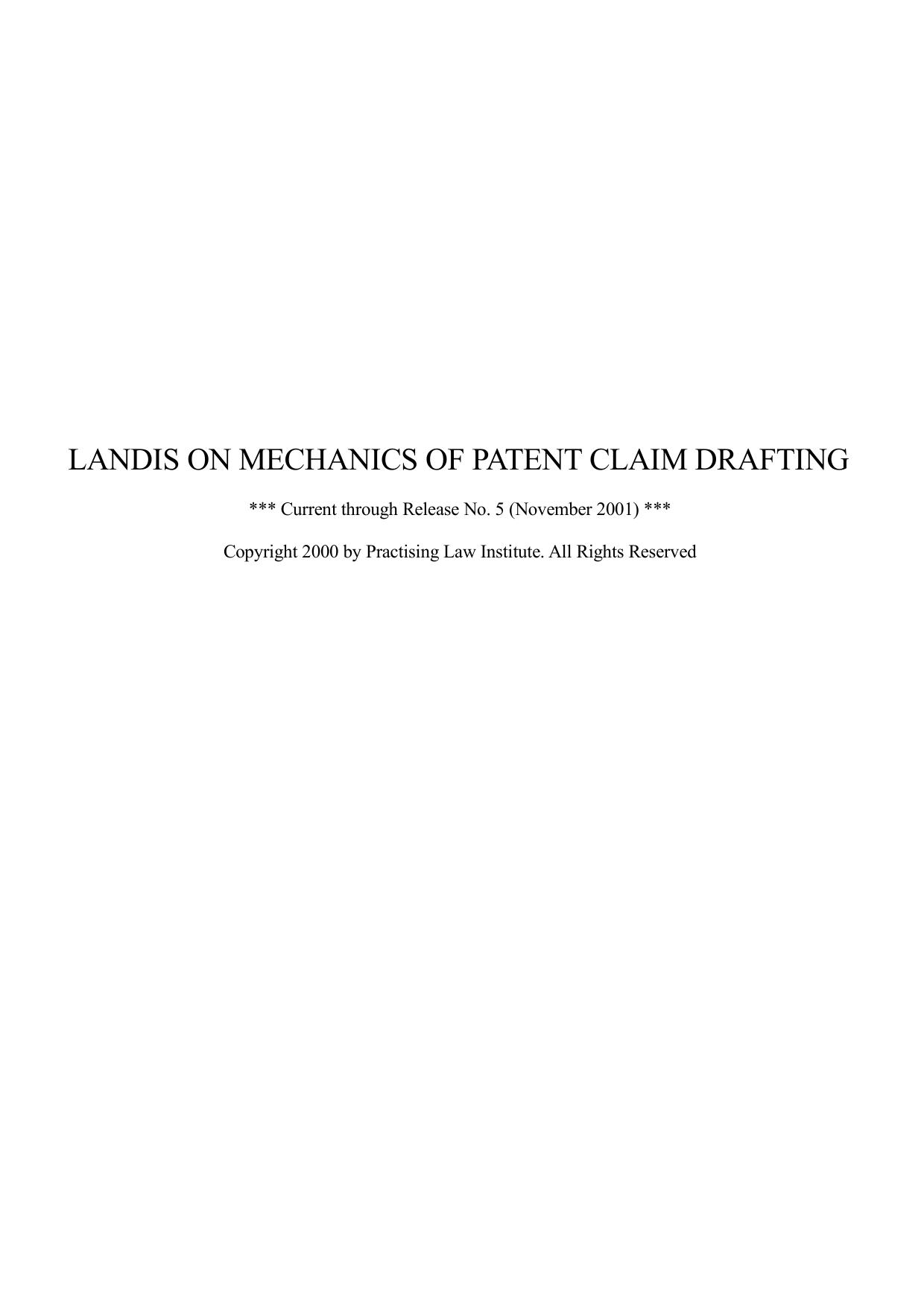 Landis-on-Mechanics-of-Patent-Claim-Drafting-2000 by Robert C. Faber