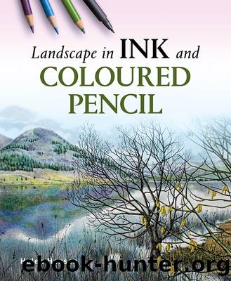 Landscape in Ink and Coloured Pencil by Helen Hanson