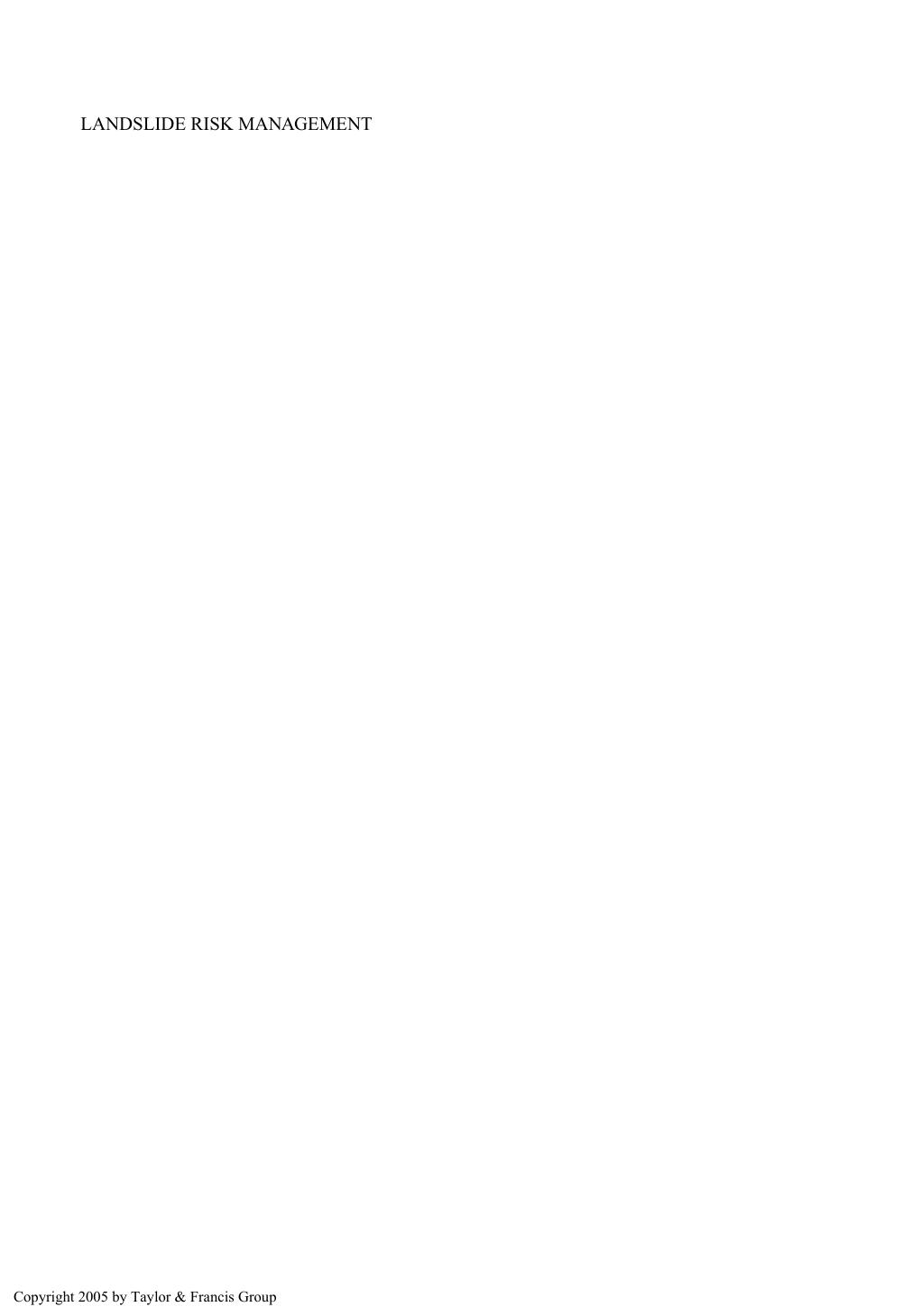 Landslide Risk Management by Oldrich Hungr Robin Fell Réjean Couture Erik Eberhardt