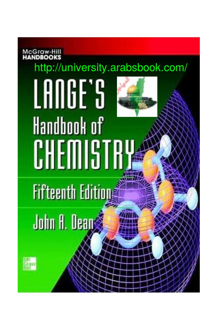 Lange's Handbook Of Chemistry by Unknown