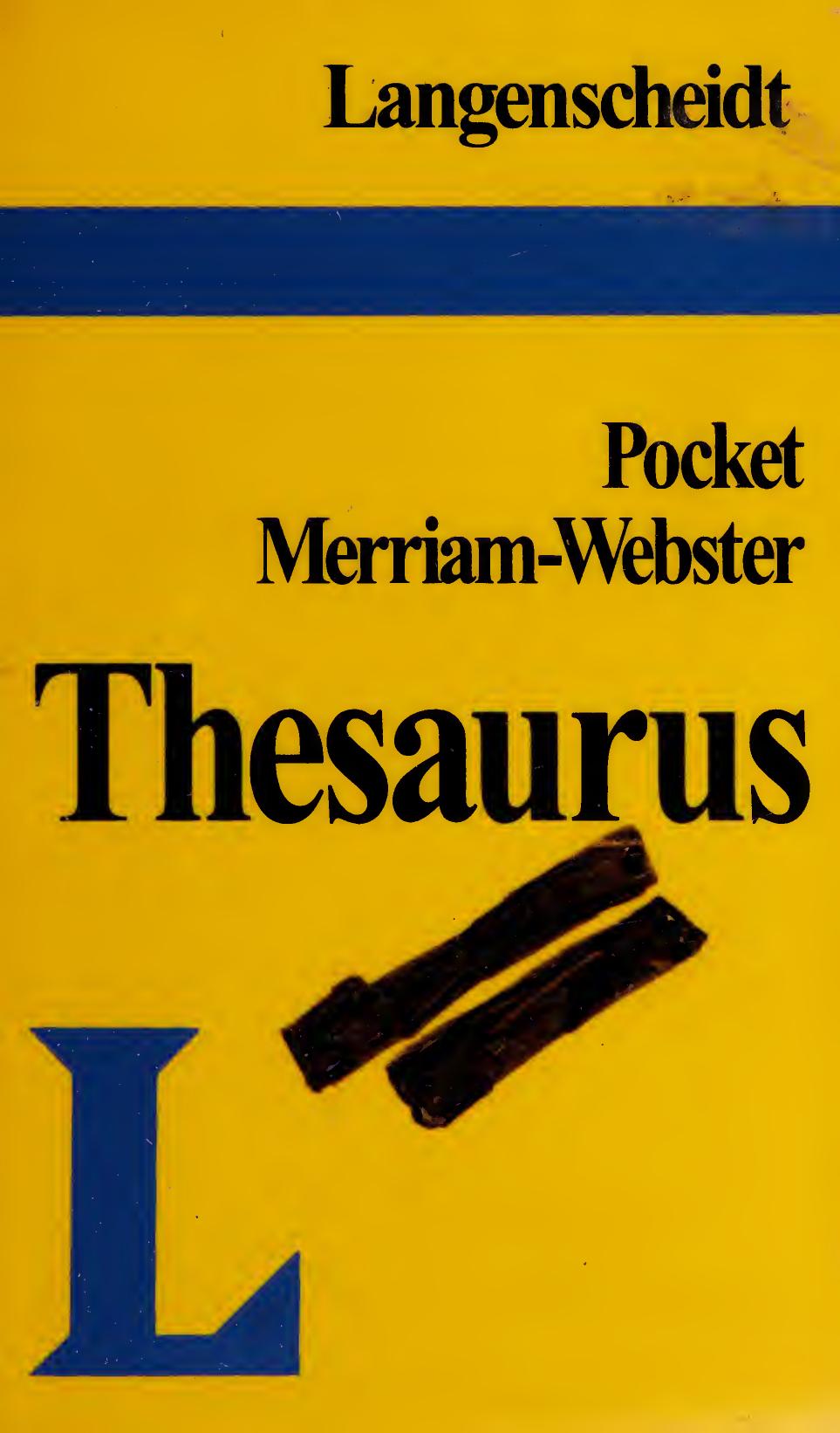 Langenscheidtâs Pocket Merriam-Webster Thesaurus by Langenscheidt-Redaktion