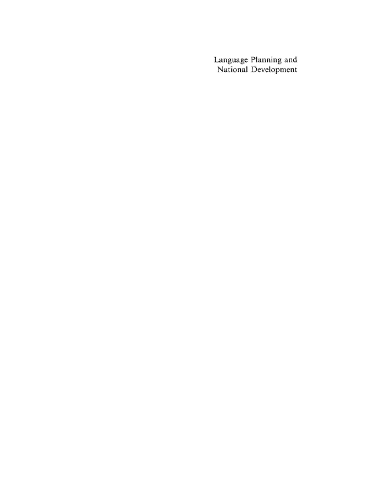 Language Planning and National Development: The Uzbek Experience by William Fierman