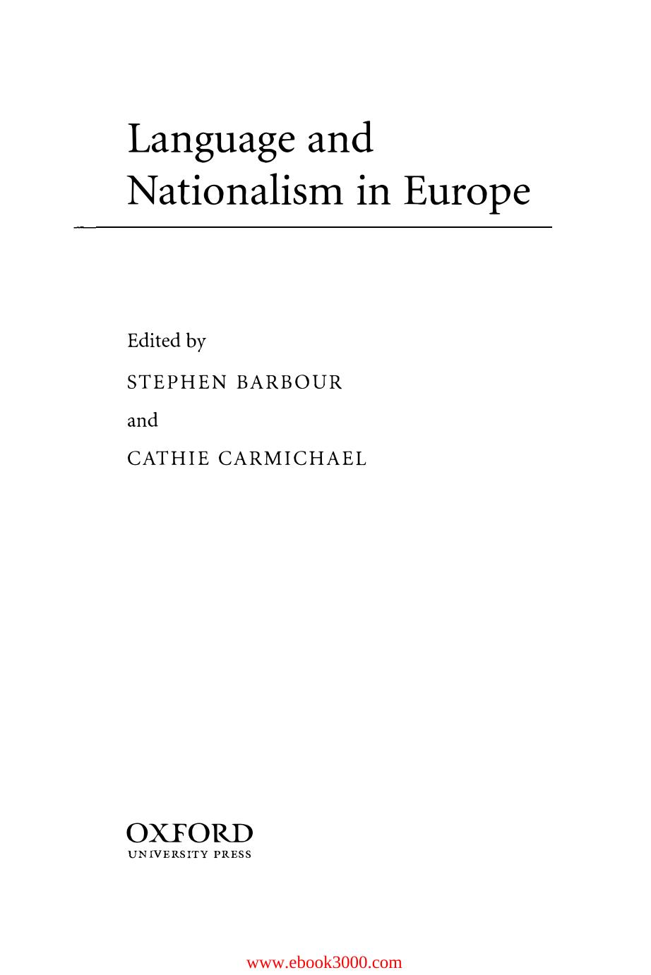 Language and Nationalism in Europe by Unknow