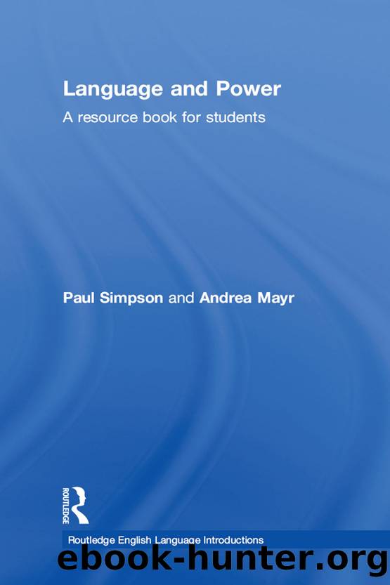 Language and Power by Simpson Paul; Mayr Andrea;