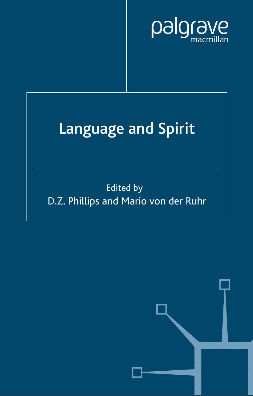 Language and Spirit by D. Z. Phillips Mario von der Ruhr