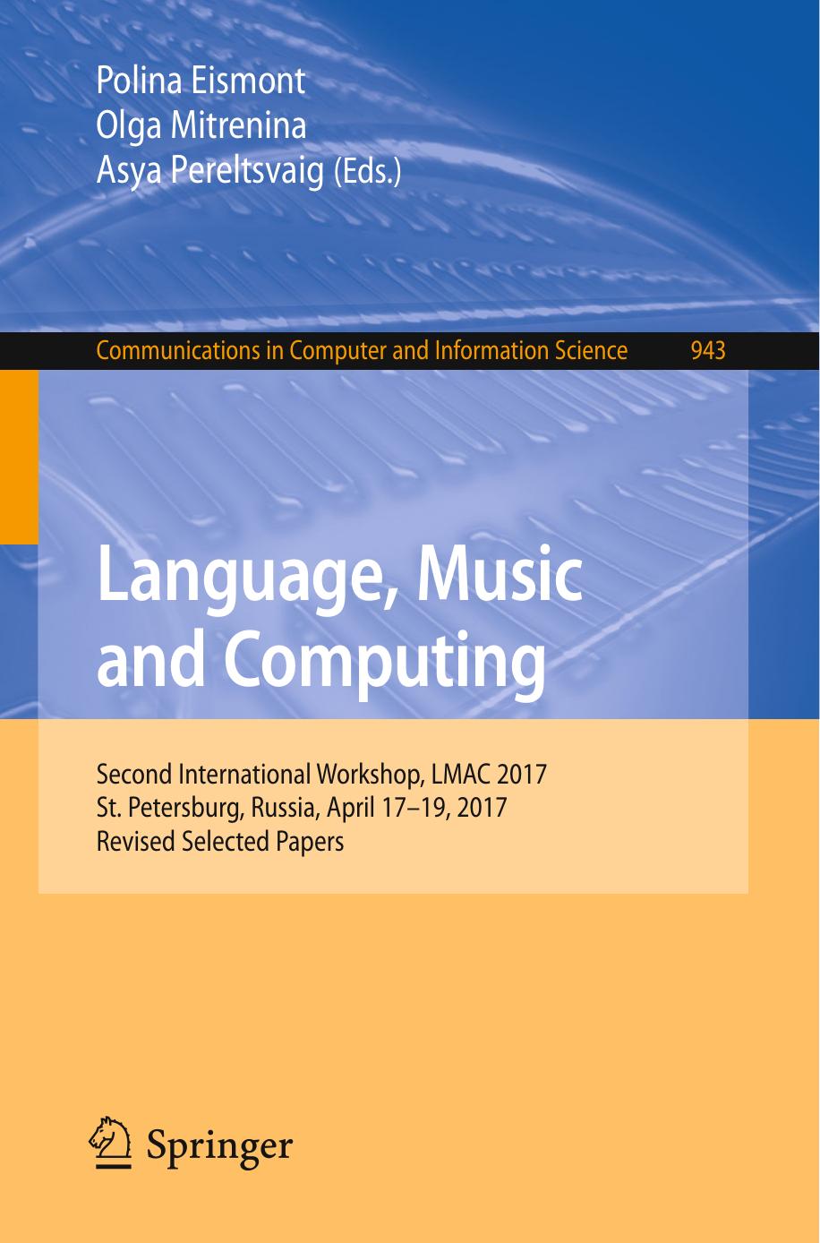 Language, Music and Computing by unknow