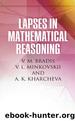 Lapses in Mathematical Reasoning by V. M. Bradis