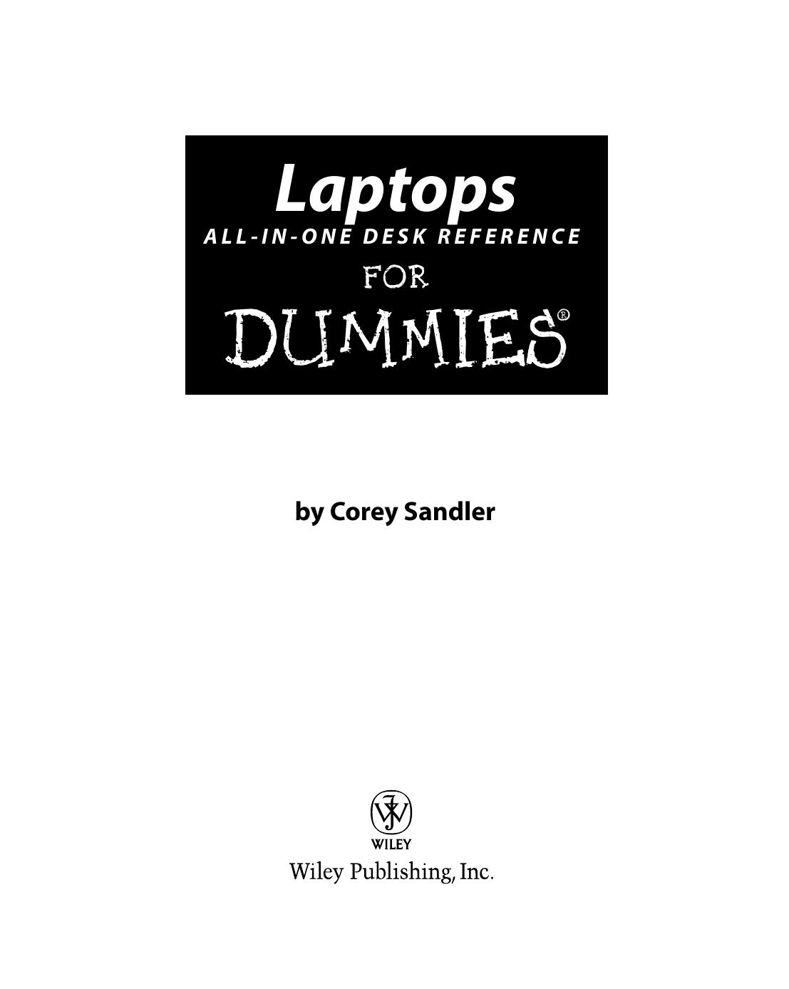 Laptops All-In-One Desk Reference for DUMmIES by Unknown