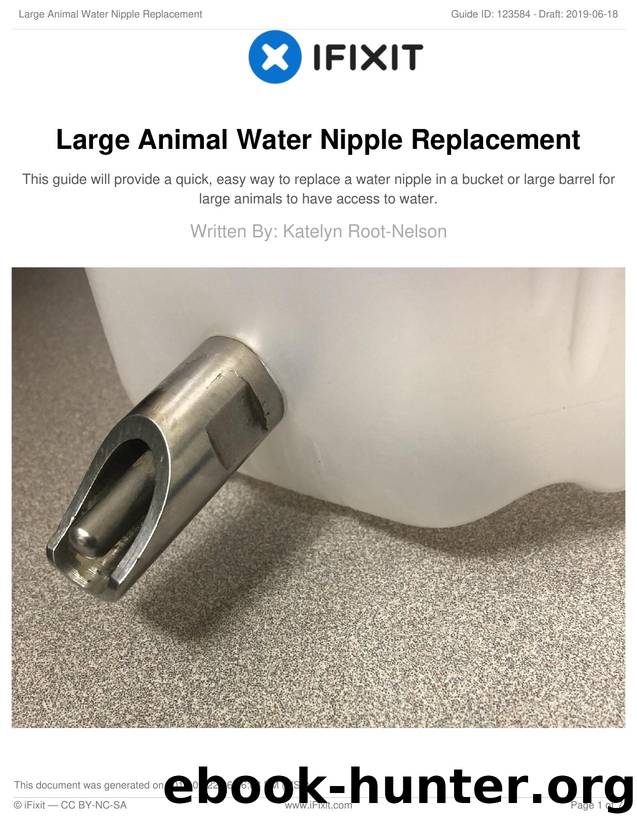 Large Animal Water Nipple Replacement by Unknown