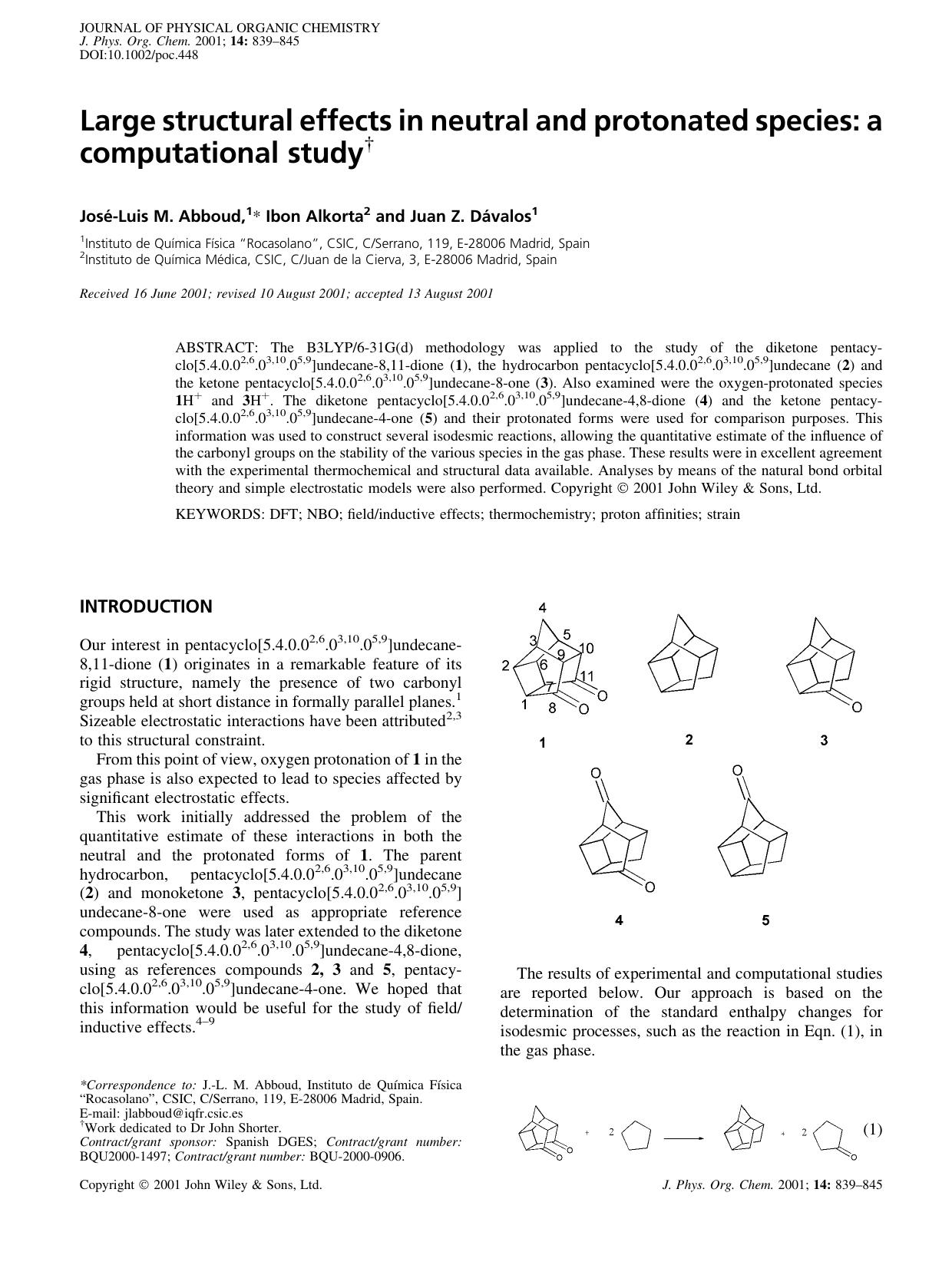 Large structural effects in neutral and protonated species: a computational study by Unknown