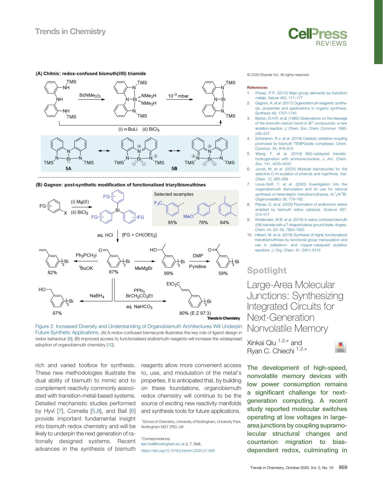 Large-Area Molecular Junctions: Synthesizing Integrated Circuits for Next-Generation Nonvolatile Memory by Xinkai Qiu & Ryan C. Chiechi
