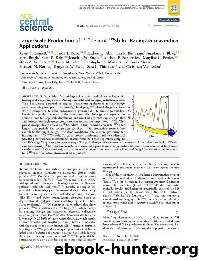 Large-Scale Production of 119mTe and 119Sb for Radiopharmaceutical Applications by unknow
