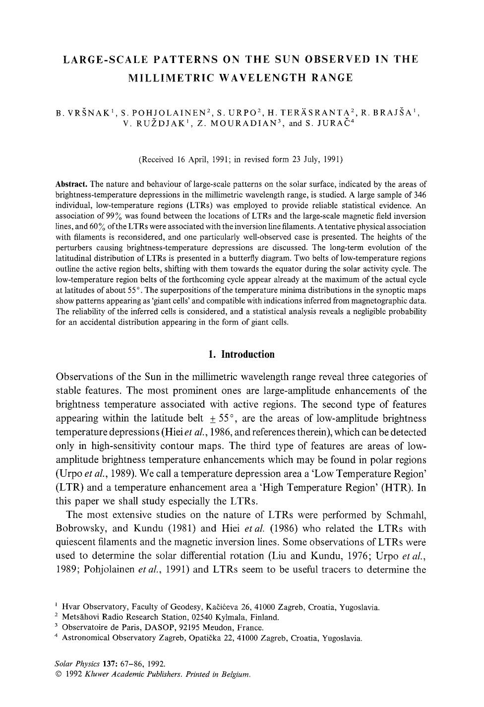 Large-scale patterns on the Sun observed in the millimetric wavelength range by Unknown
