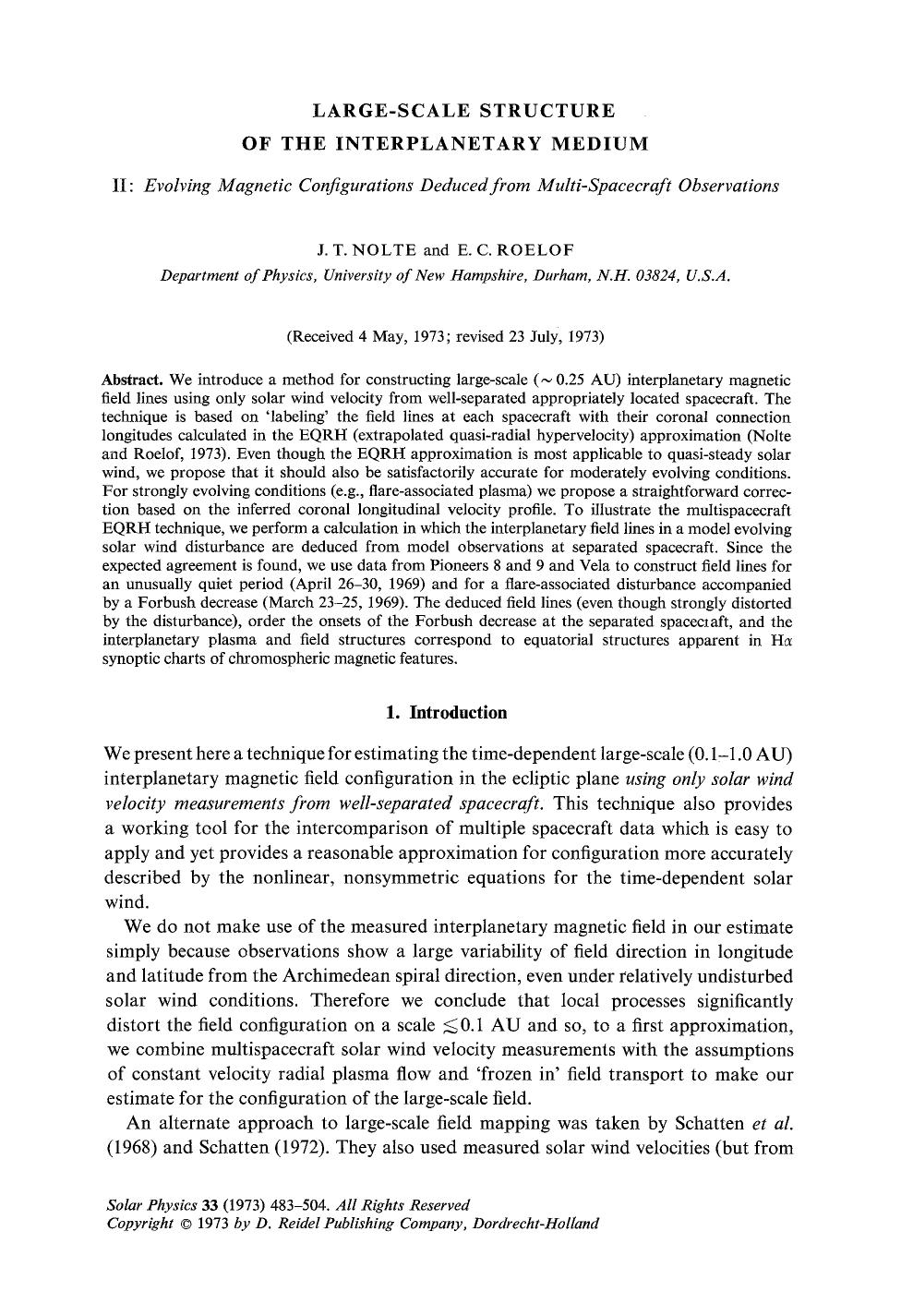 Large-scale structure of the interplanetary medium by Unknown