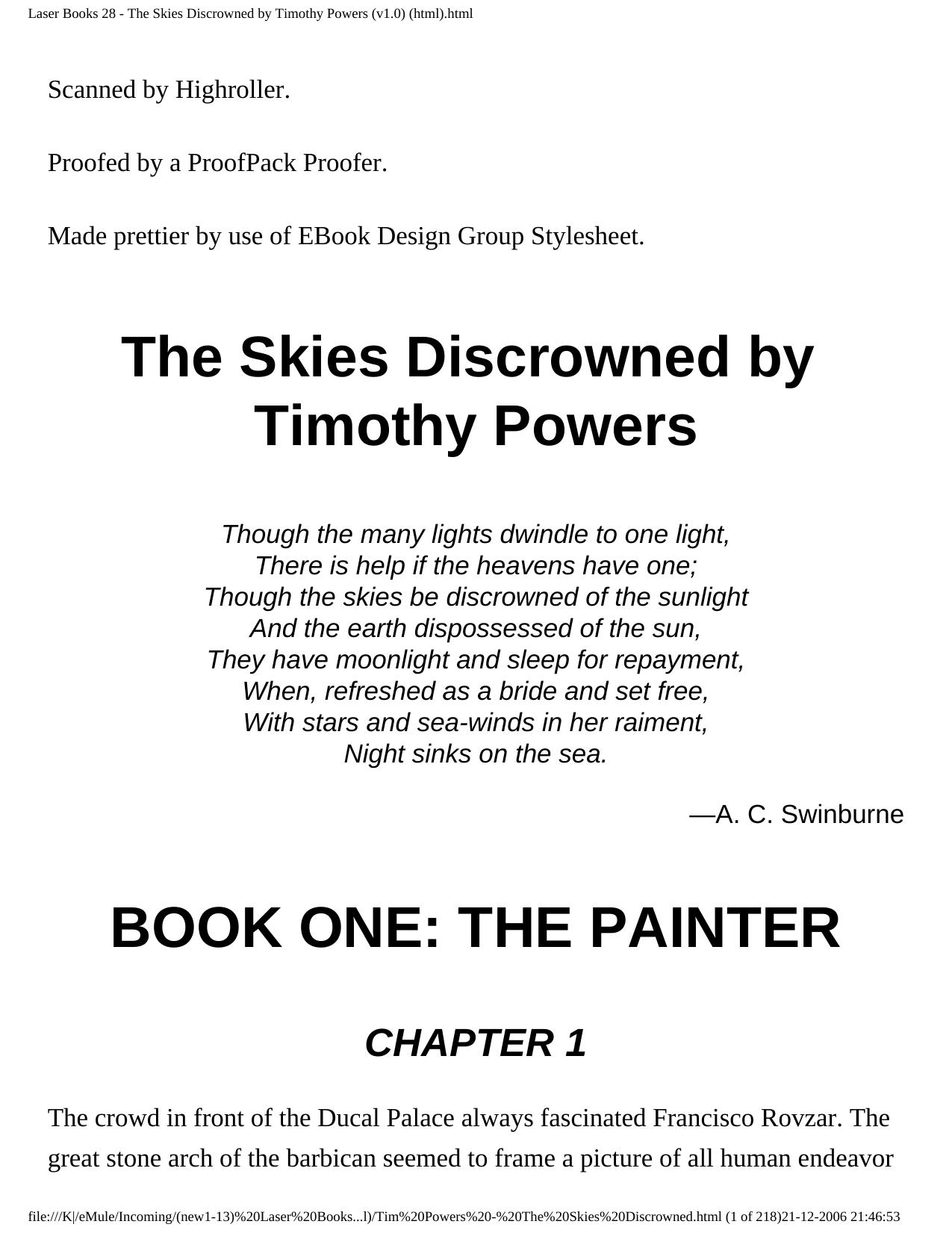 Laser Books 28 - The Skies Discrowned by Timothy Powers (v1.0) (html).html by Unknown