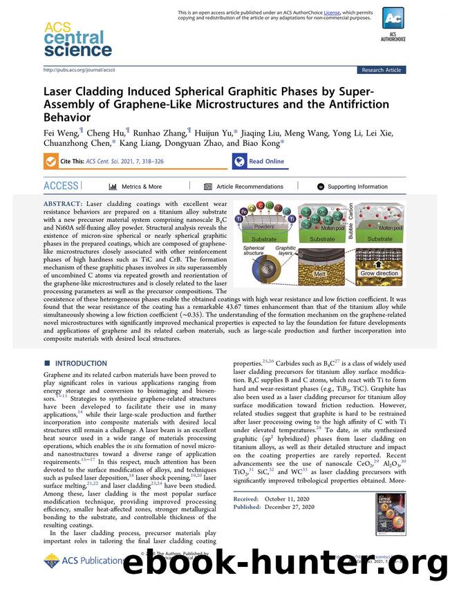 Laser Cladding Induced Spherical Graphitic Phases by Super-Assembly of Graphene-Like Microstructures and the Antifriction Behavior by unknow