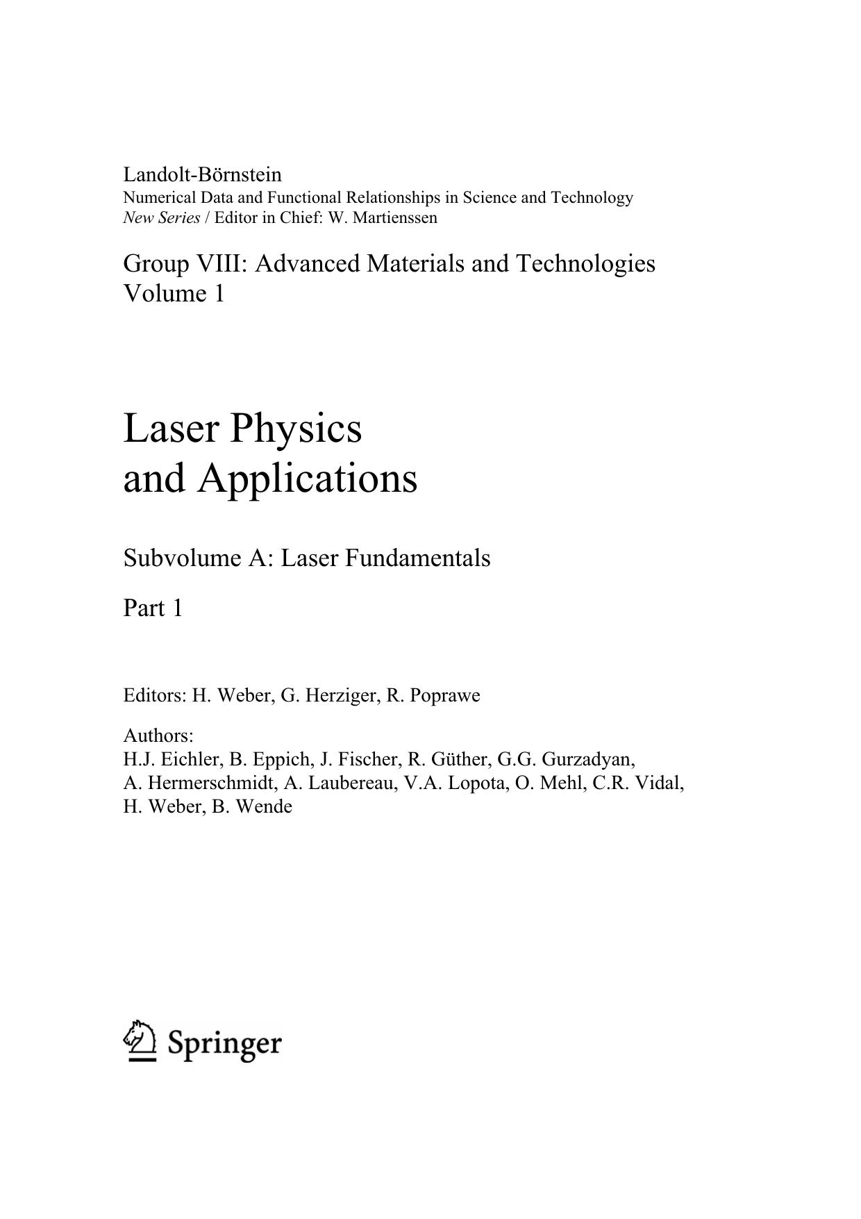 Laser Physics and Applications. Fundamentals by unknow