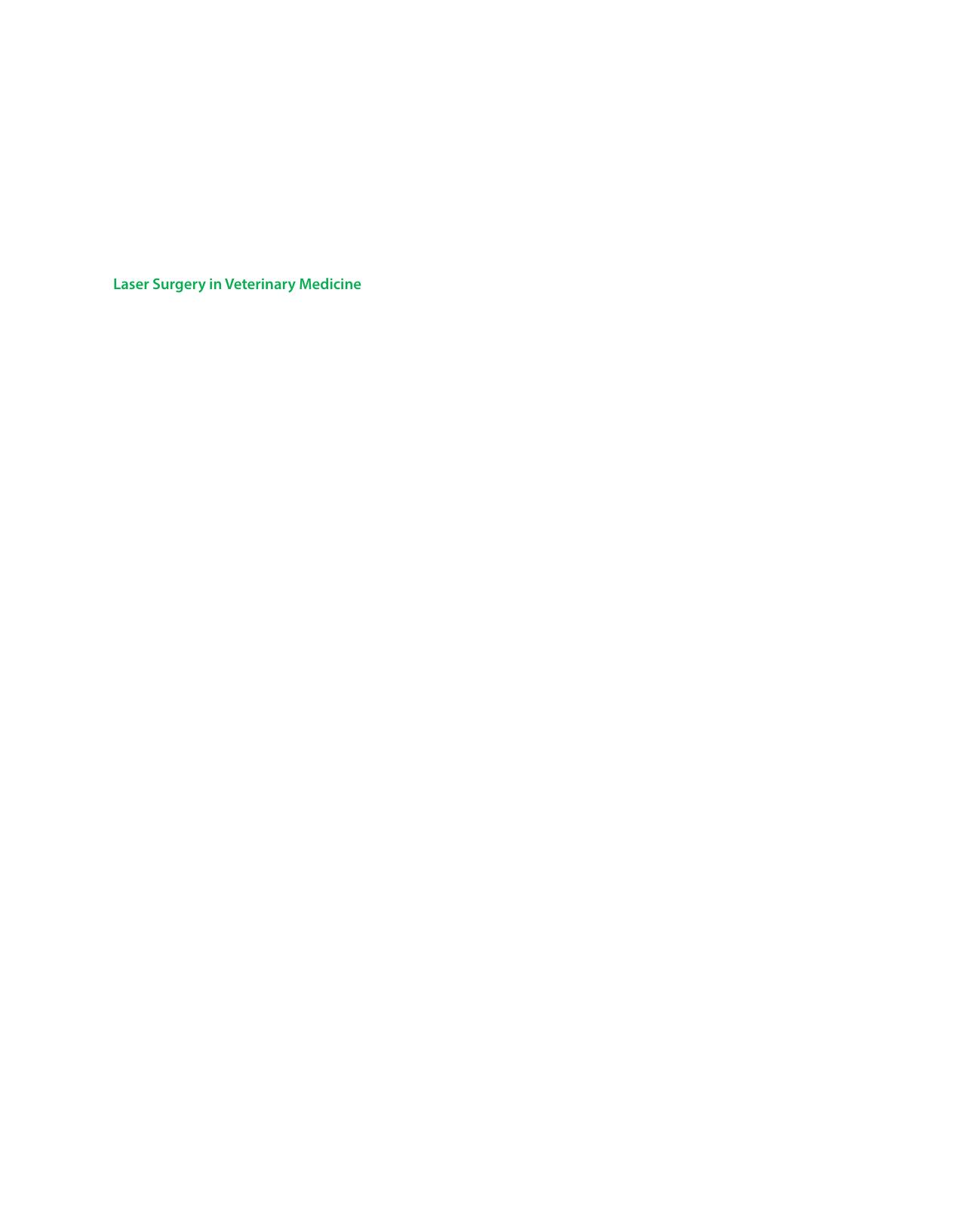 Laser Surgery in Veterinary Medicine by Unknow