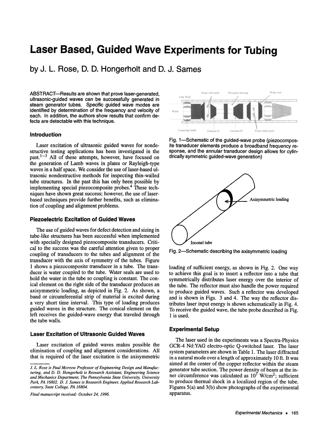 Laser based, guided wave experiments for tubing by Unknown