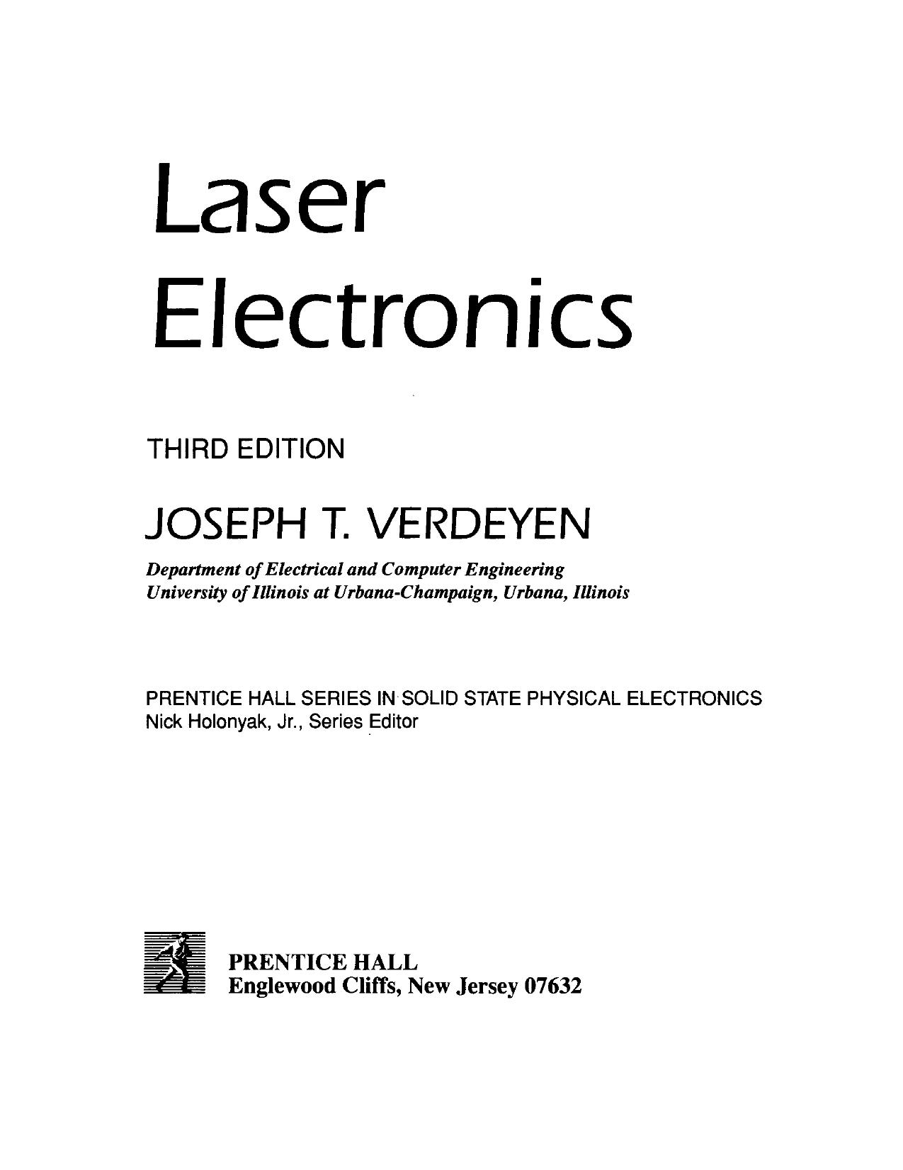 Laser electronics by Joseph Thomas Verdeyen