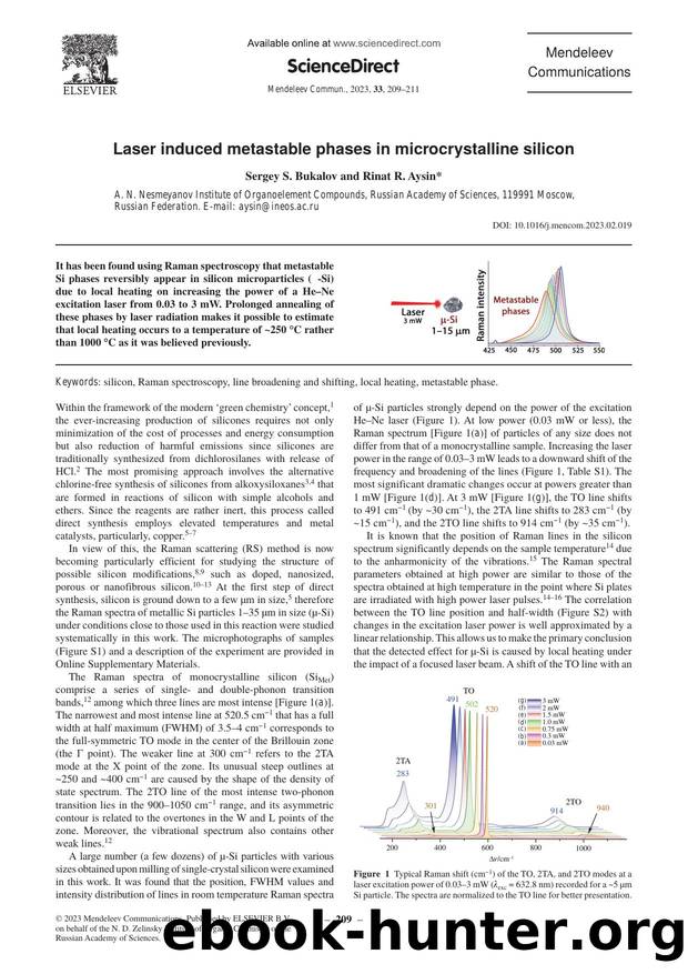 Laser induced metastable phases in microcrystalline silicon by Sergey S. Bukalov & Rinat R. Aysin