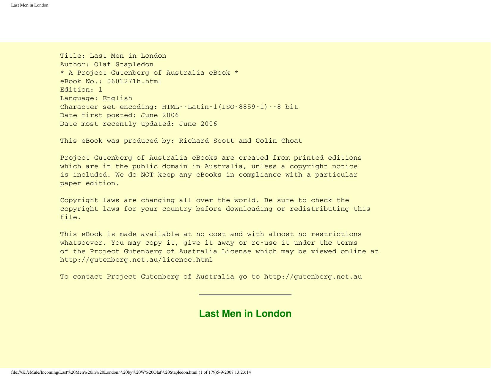 Last Men in London by Last Men in London
