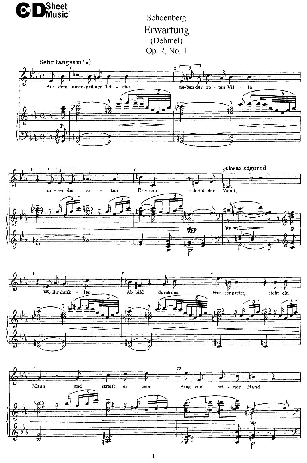 Late Romantic Lieder: Schoenberg by WBaxley Music Subito Music Corp & Stephens Pub. Co