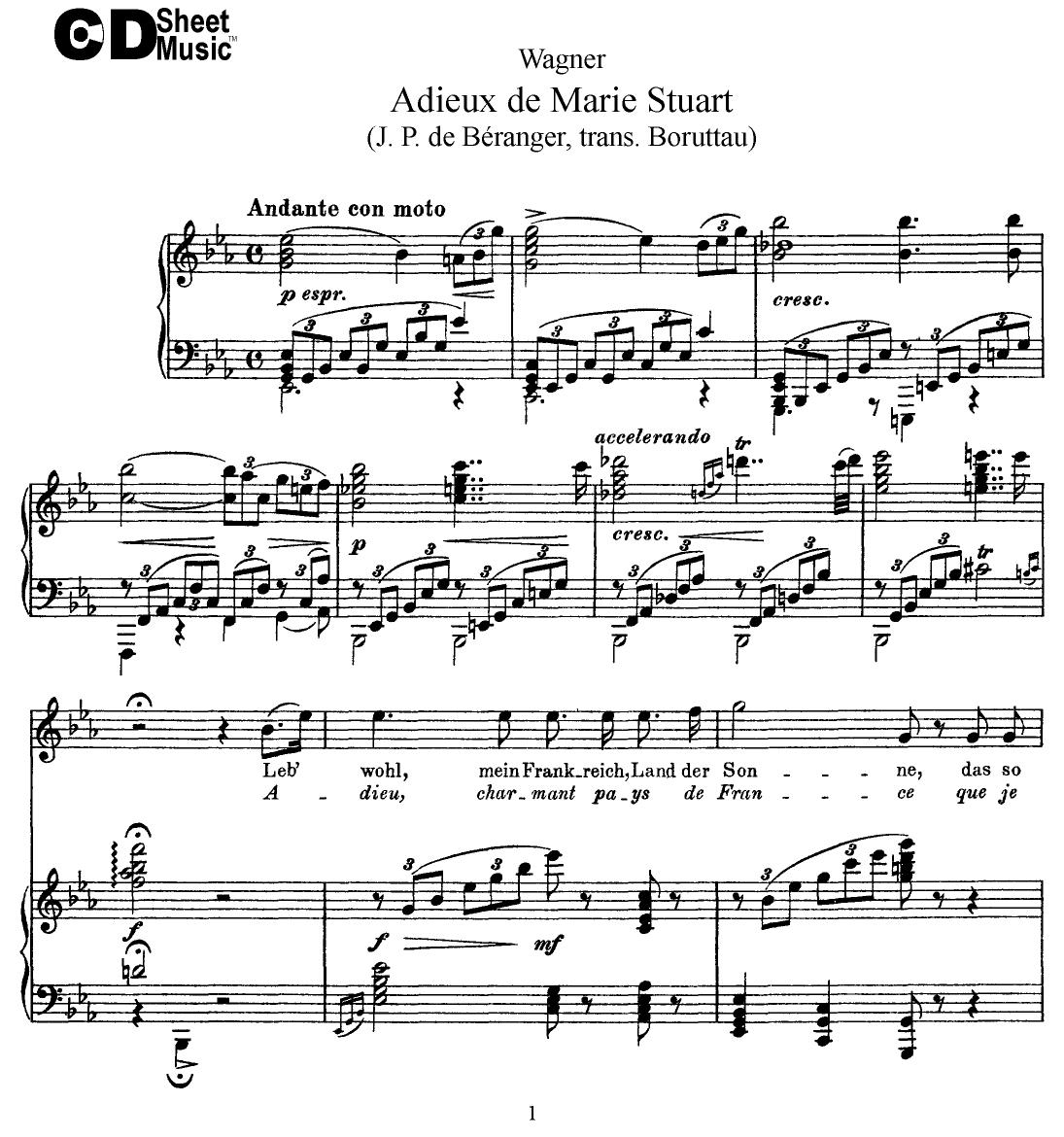 Late Romantic Lieder: Wagner by WBaxley Music Subito Music Corp & Stephens Pub. Co