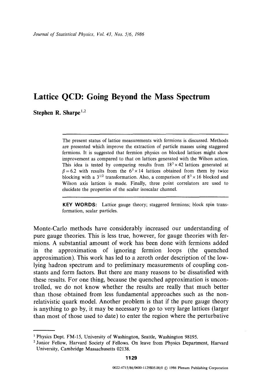 Lattice QCD: Going beyond the mass spectrum by Unknown
