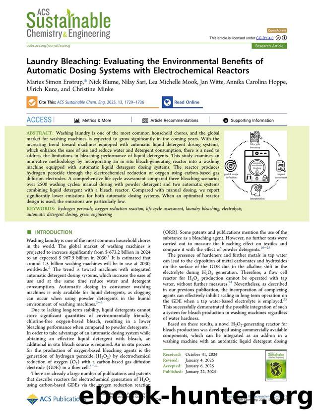 Laundry Bleaching: Evaluating the Environmental Benefits of Automatic Dosing Systems with Electrochemical Reactors by unknow