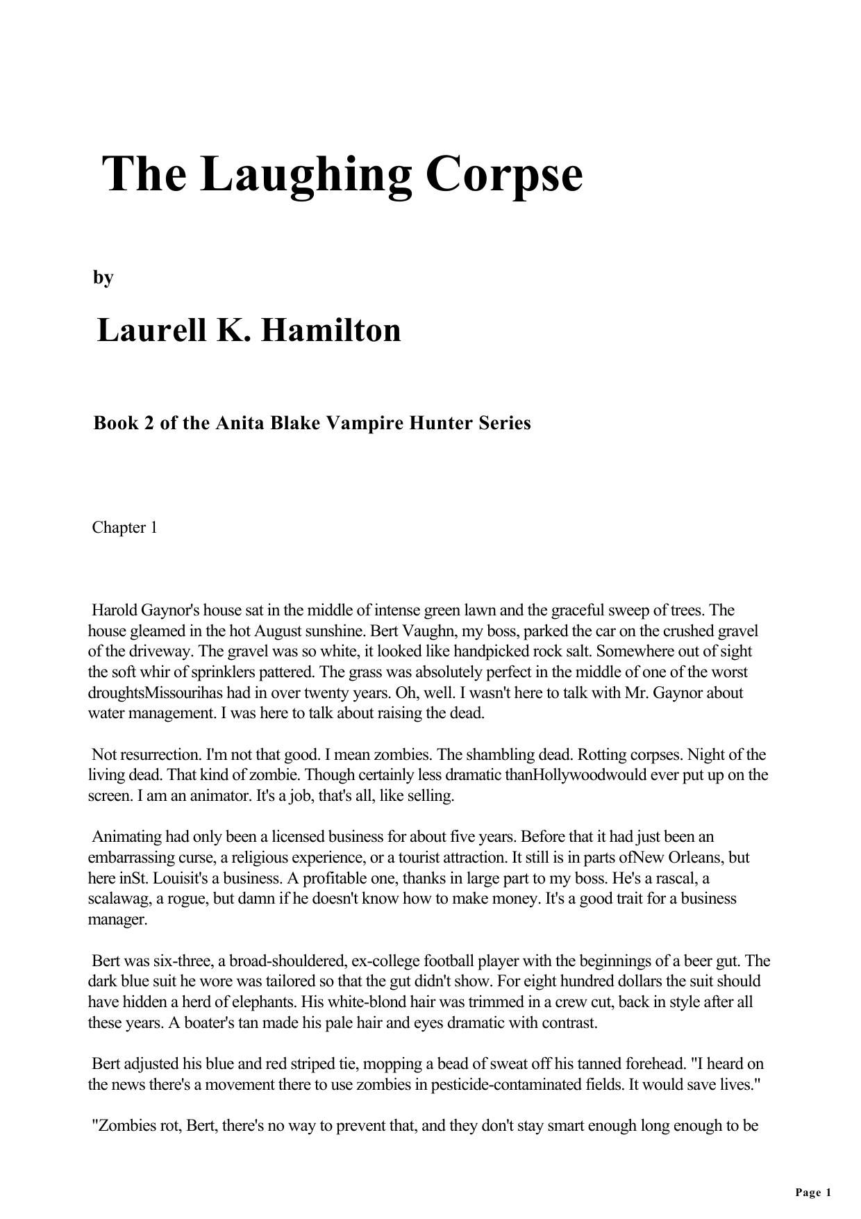 Laurell K. Hamilton - Anita Blake Vampire Hunter 02 by The Laughing Corpse