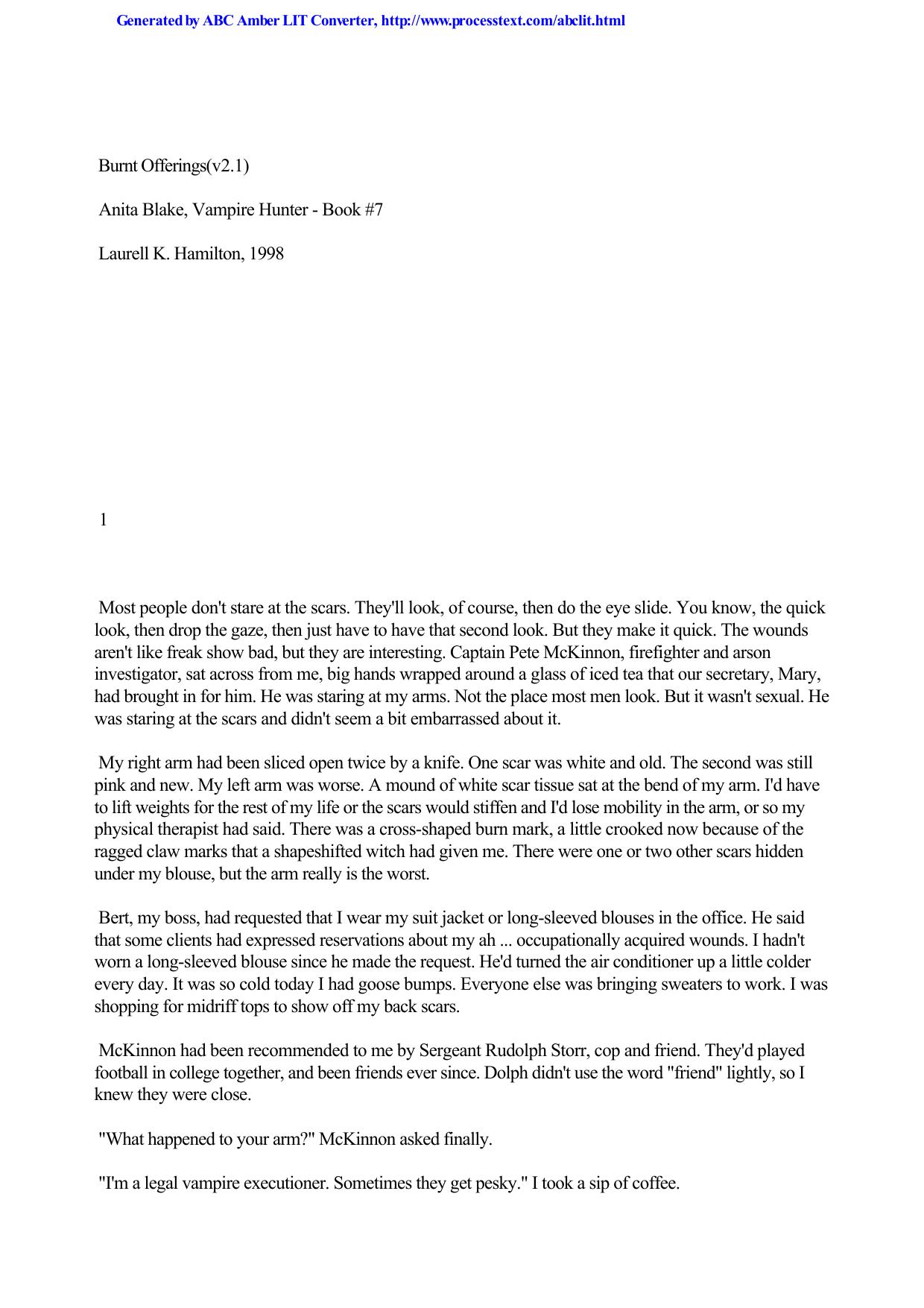 Laurell K. Hamilton - Anita Blake, Vampire Hunter 07 by Burnt Offerings